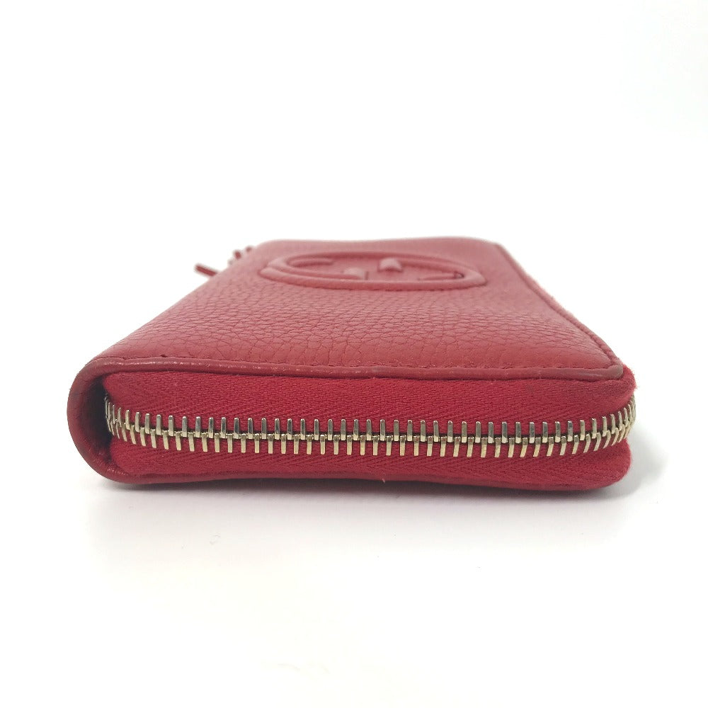 GUCCI Long Wallet Purse 598187 leather Red Long wallet with tassel GG Soho Women Used
