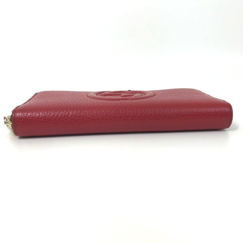 GUCCI Long Wallet Purse 598187 leather Red Long wallet with tassel GG Soho Women Used