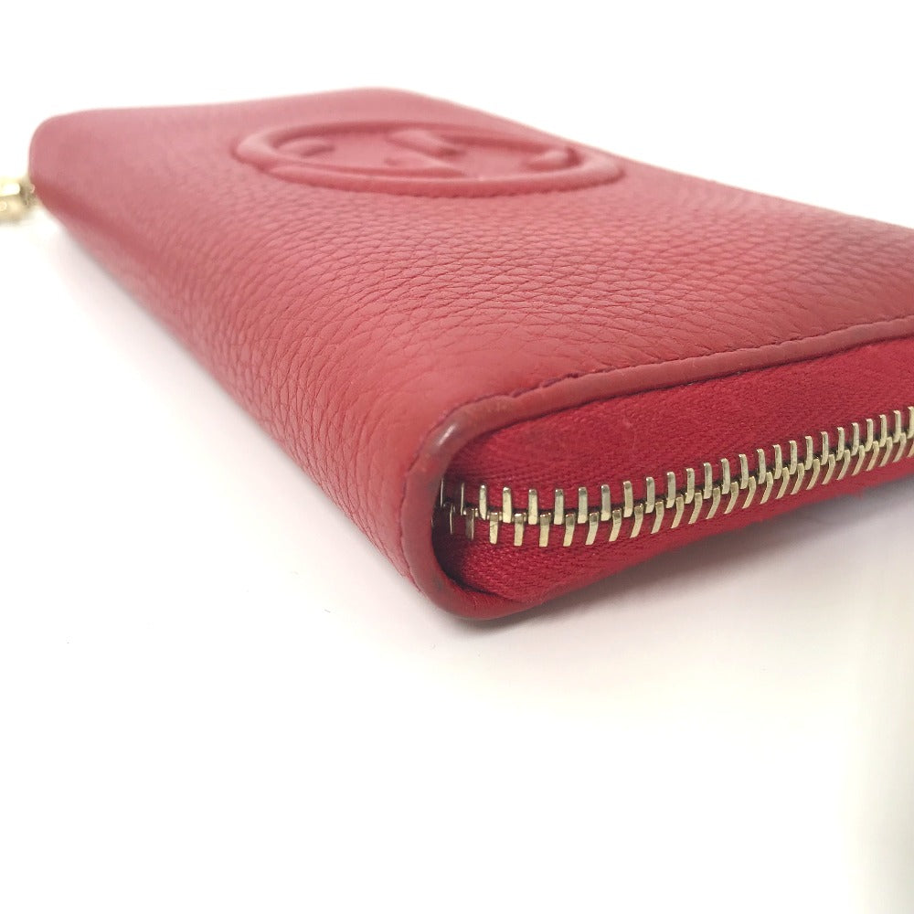 GUCCI Long Wallet Purse 598187 leather Red Long wallet with tassel GG Soho Women Used