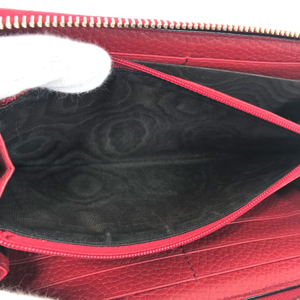 GUCCI Long Wallet Purse 598187 leather Red Long wallet with tassel GG Soho Women Used