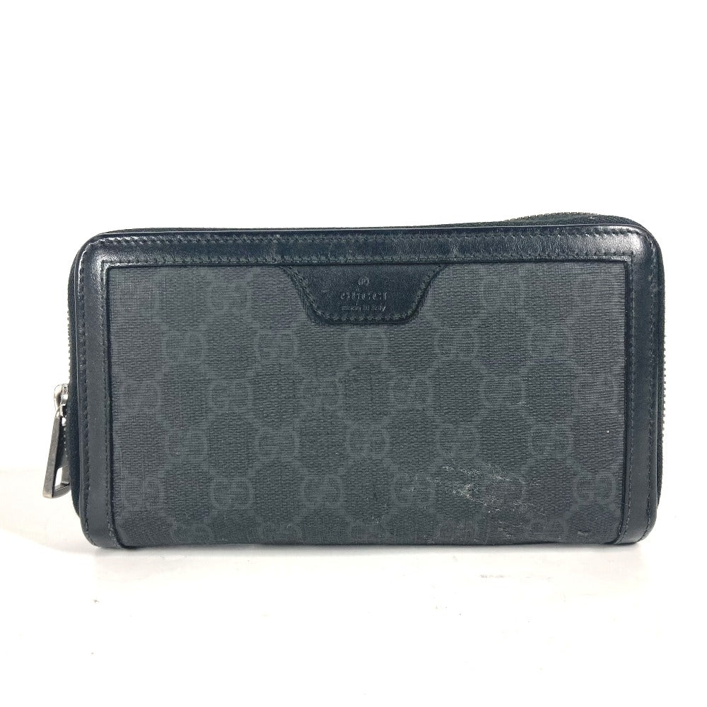 GUCCI Long Wallet Purse 322147 GG Supreme canvas, leather gray Long wallet GG Supreme mens Used