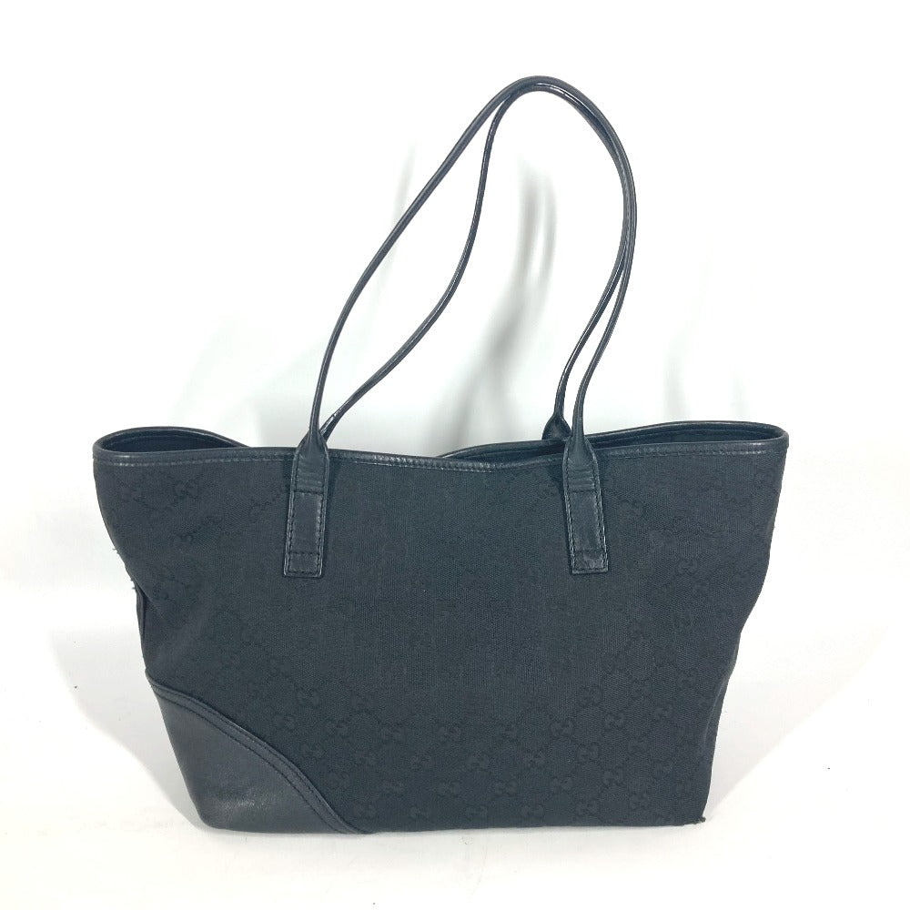 GUCCI Shoulder Bag 169946 GG canvas / leather black GG New Brit Tote Bag Women Used