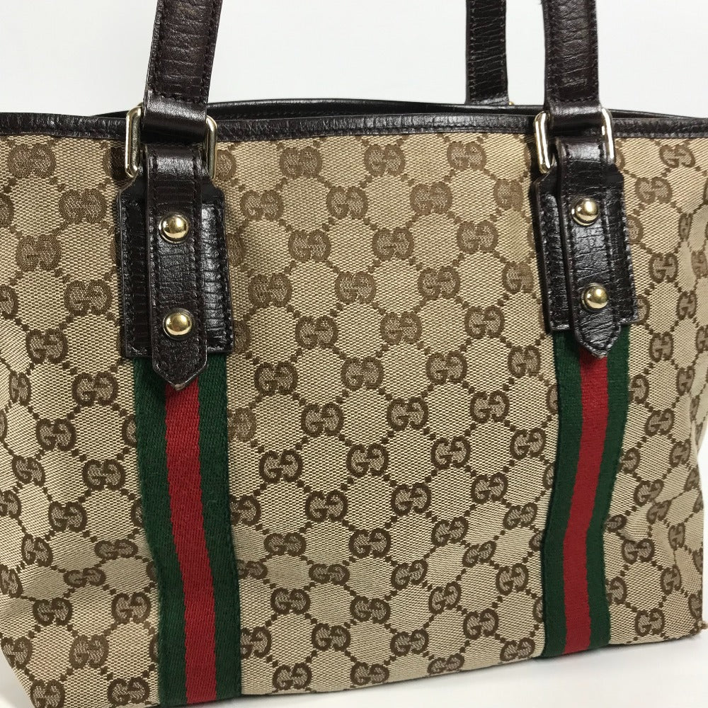 GUCCI Shoulder Bag 137396 GG canvas/leather , GG canvas/leather beige Sherry line GG Women Used