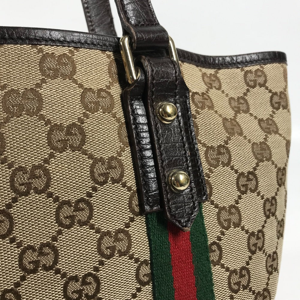 GUCCI Shoulder Bag 137396 GG canvas/leather , GG canvas/leather beige Sherry line GG Women Used