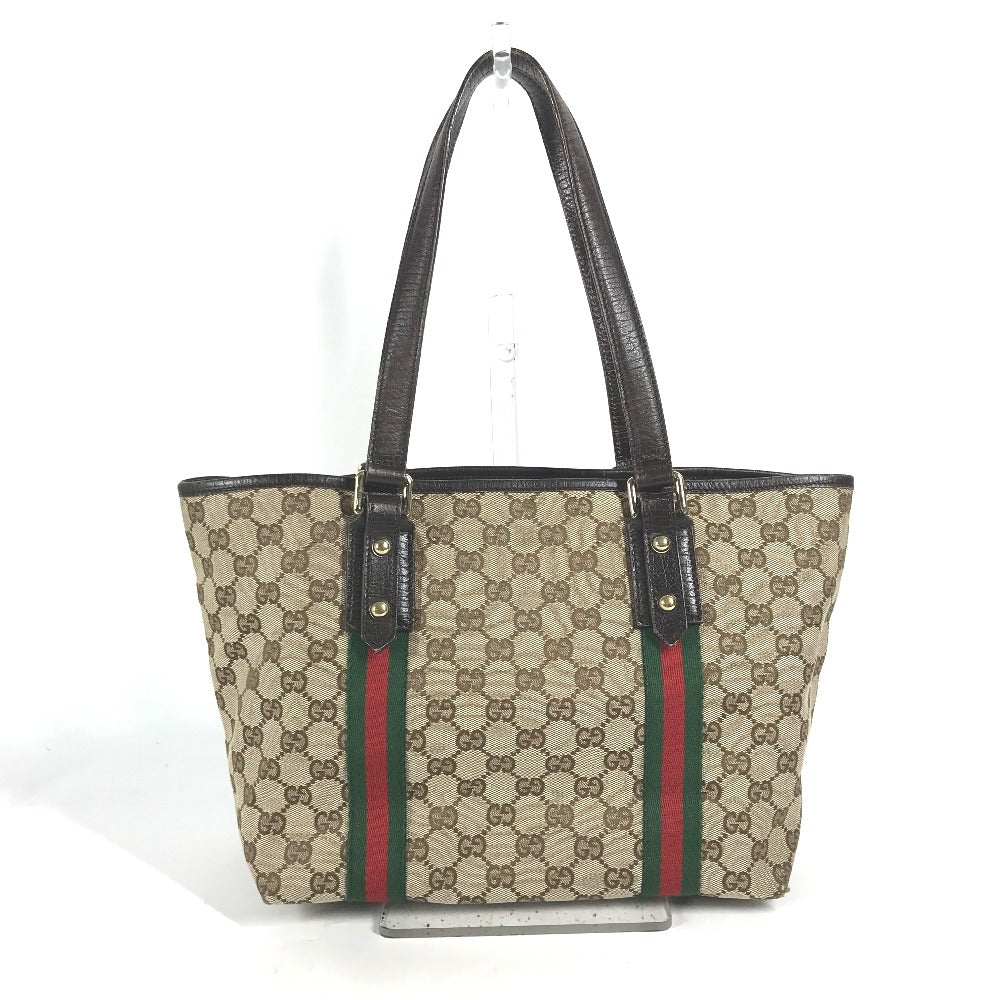 GUCCI Shoulder Bag 137396 GG canvas/leather , GG canvas/leather beige Sherry line GG Women Used
