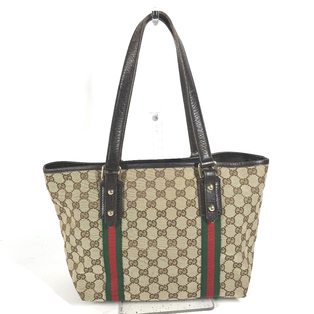 GUCCI Shoulder Bag 137396 GG canvas/leather , GG canvas/leather beige Sherry line GG Women Used