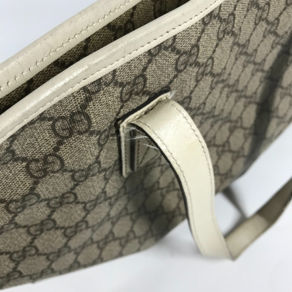 GUCCI Shoulder Bag 211137 GG Supreme canvas, leather beige GG Supreme Women Used