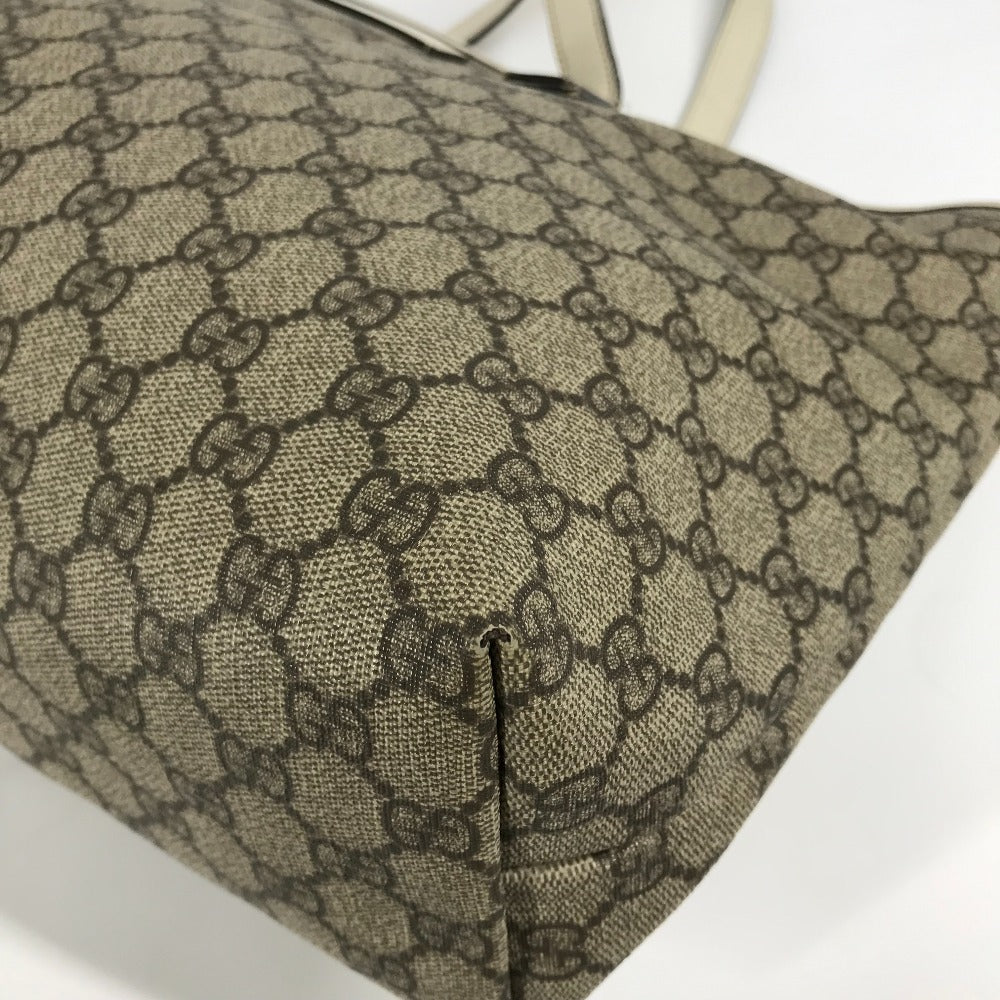 GUCCI Shoulder Bag 211137 GG Supreme canvas, leather beige GG Supreme Women Used
