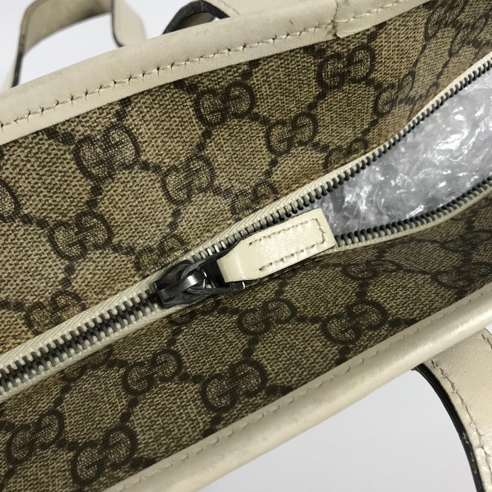 GUCCI Shoulder Bag 211137 GG Supreme canvas, leather beige GG Supreme Women Used