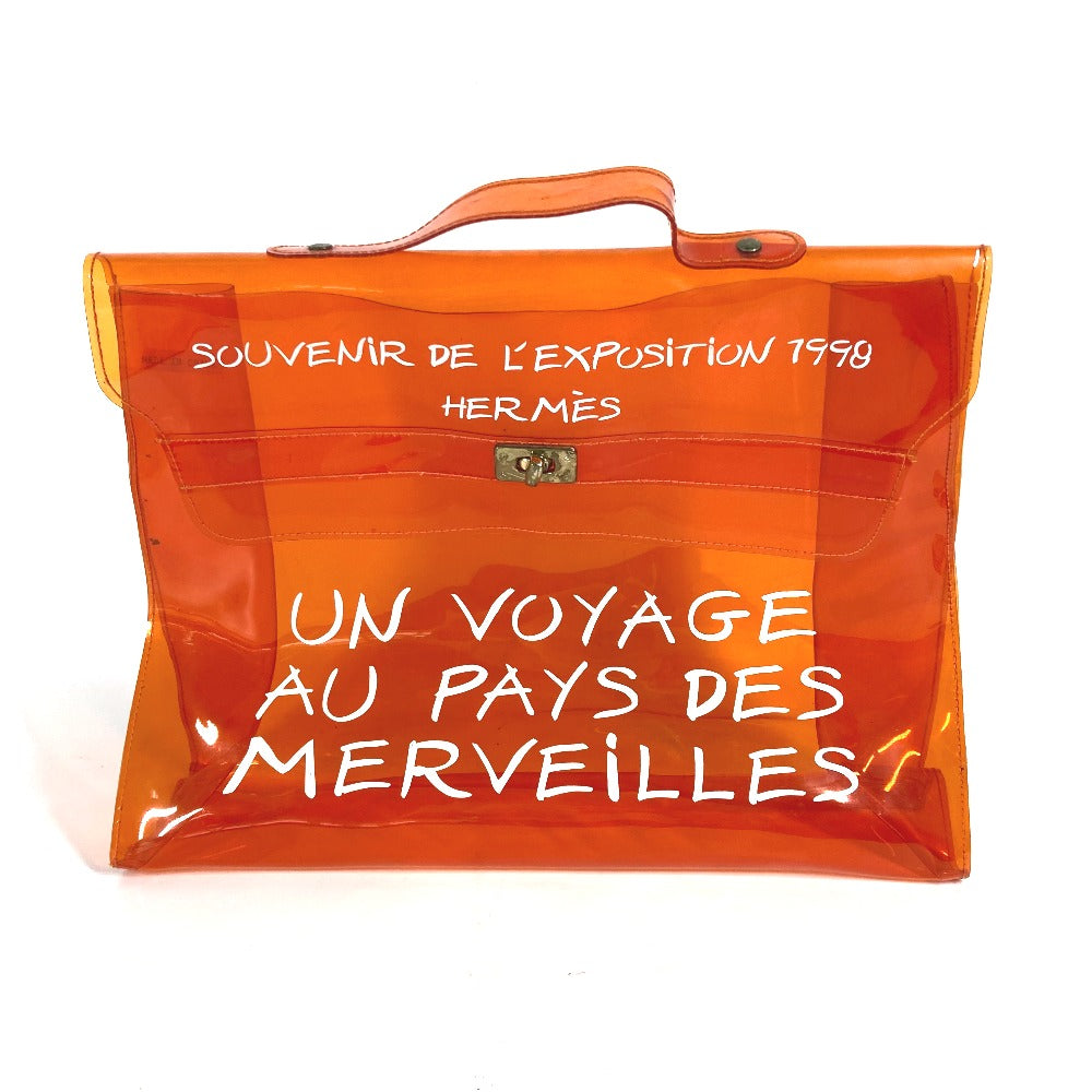 HERMES Handbag Plastics Orange Plastics Kelly