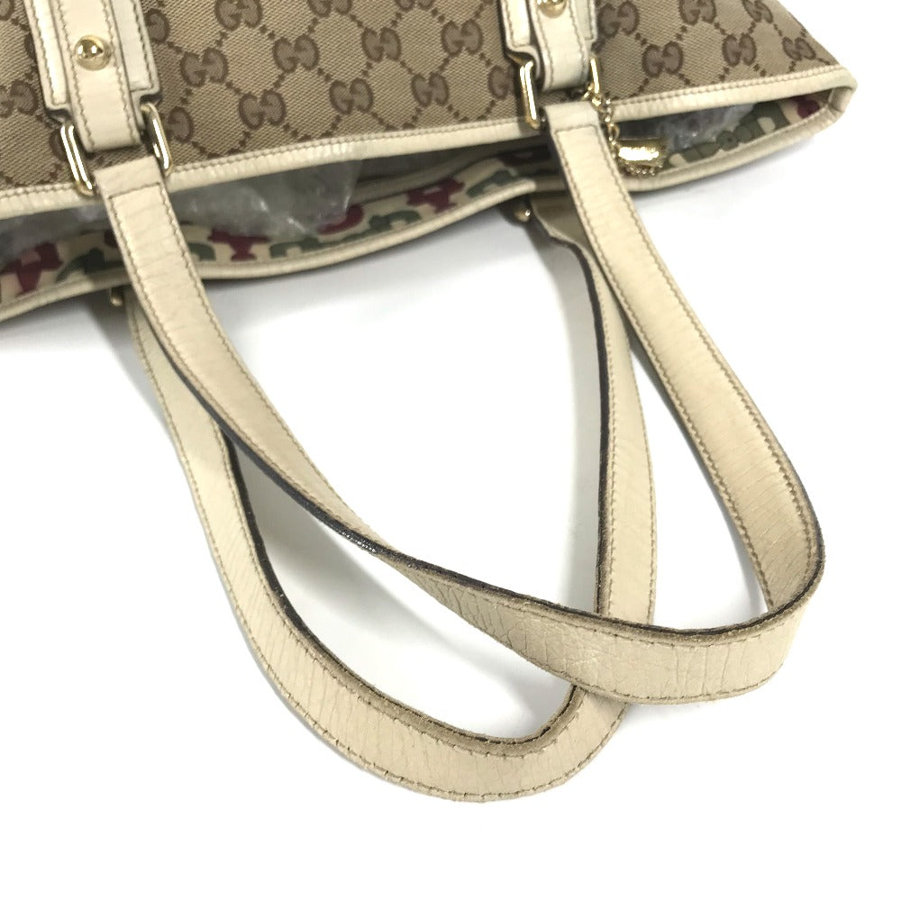 GUCCI Shoulder Bag 137396 GG canvas / leather beige GG Shelly line Women Used
