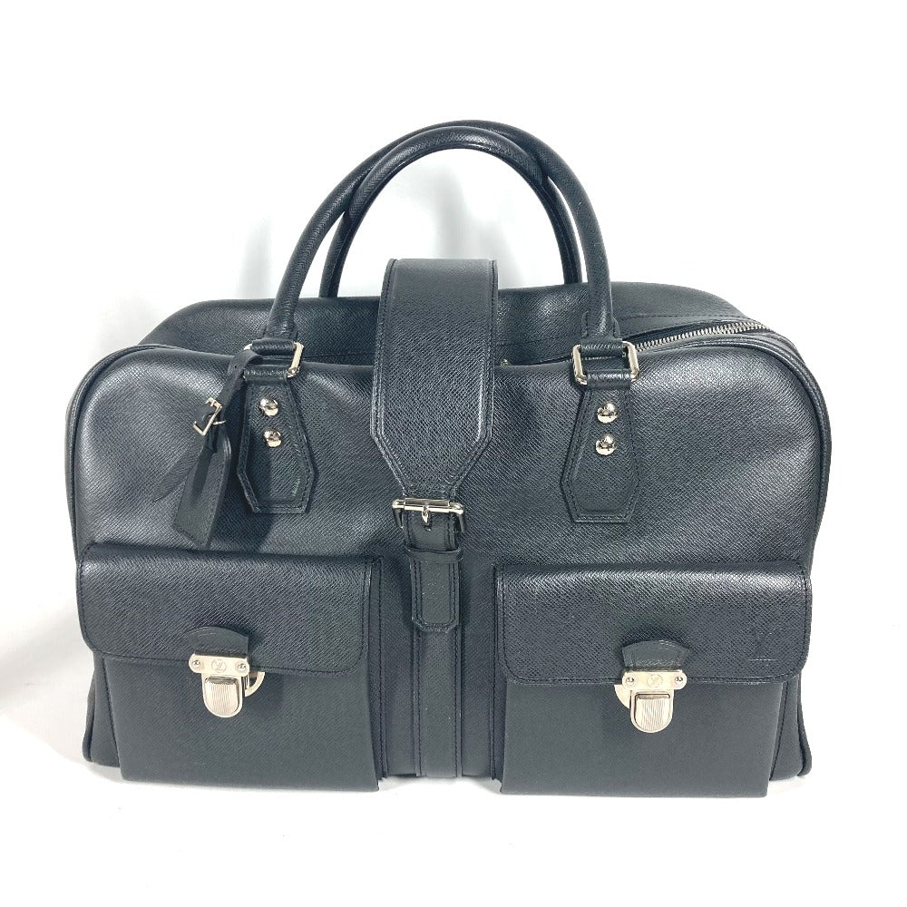 LOUIS VUITTON Boston Duffel bag M32502 Taiga Leather black Taiga Ivan mens Used