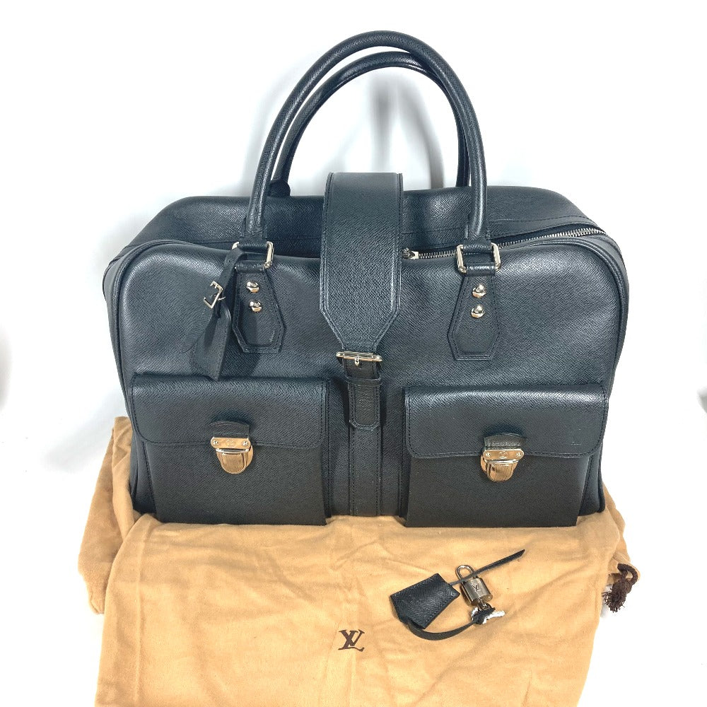 LOUIS VUITTON Boston Duffel bag M32502 Taiga Leather black Taiga Ivan mens Used
