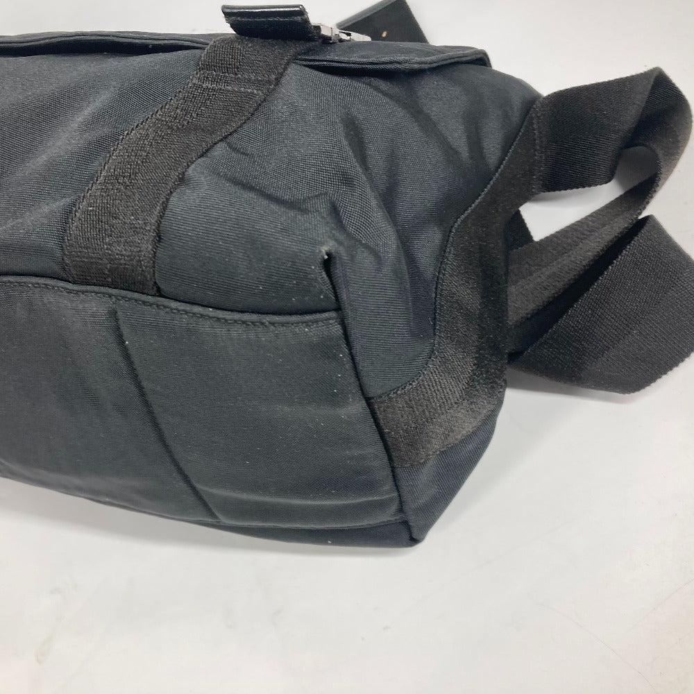 GUCCI Shoulder Bag 122374 Leather / nylon black Messenger bag logo flap unisex(Unisex) Used