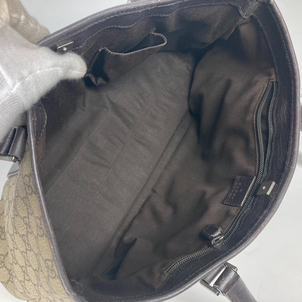 GUCCI Tote Bag 114595 GG Supreme canvas, leather beige GG Supreme logo