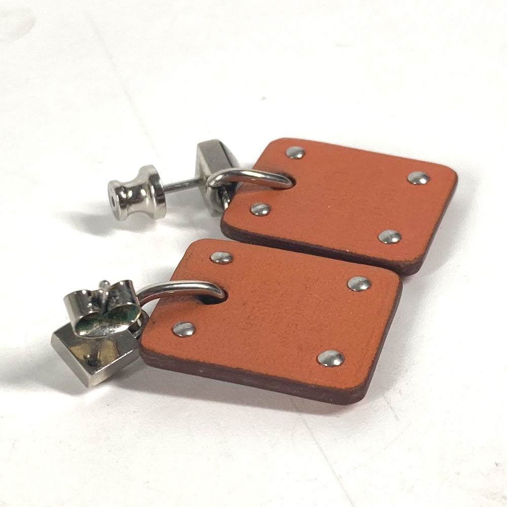 HERMES Pierce Metal, Leather Silver heart Asdukour PM Women Used
