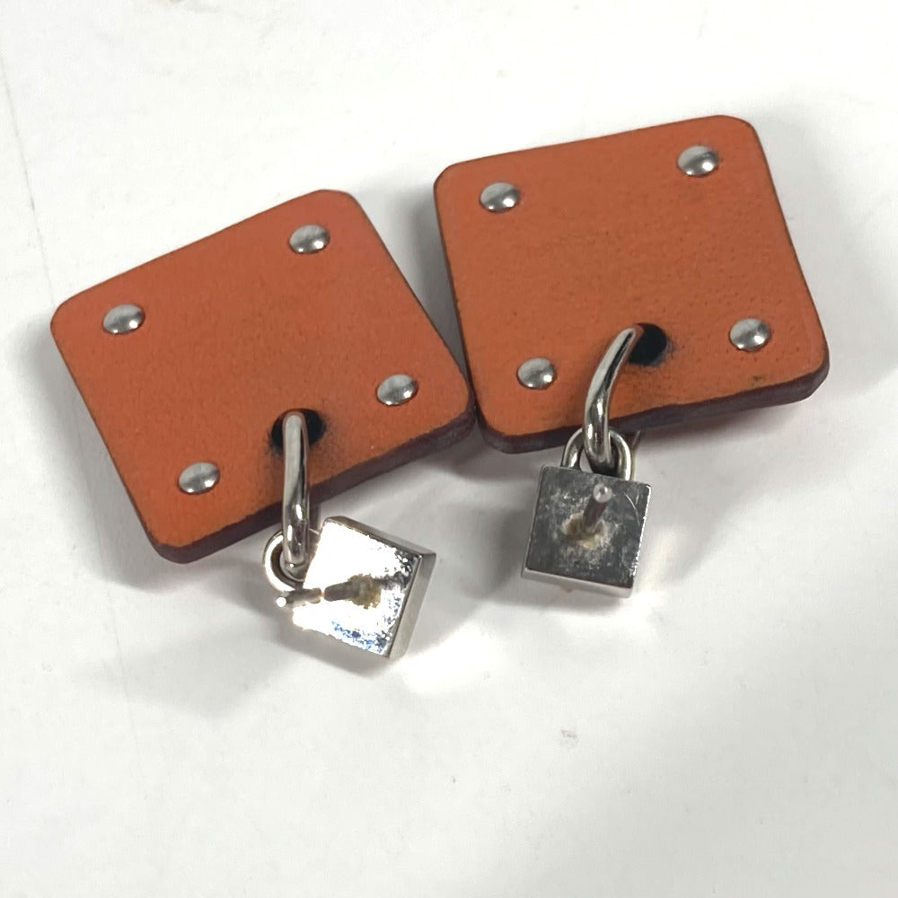 HERMES Pierce Metal, Leather Silver heart Asdukour PM Women Used
