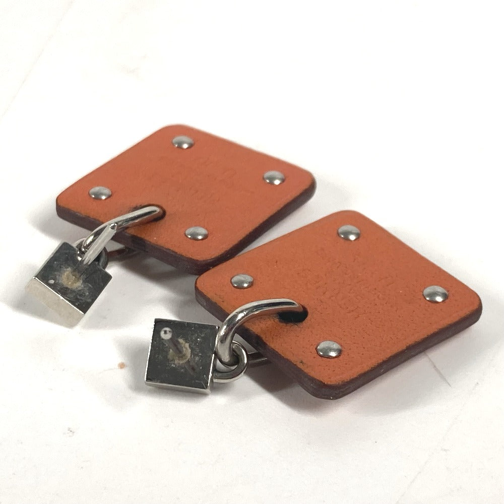 HERMES Pierce Metal, Leather Silver heart Asdukour PM Women Used