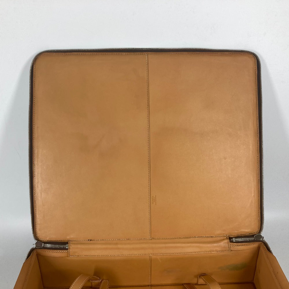 HERMES Handbag Leather, Vash Dark brown Ale Light GM