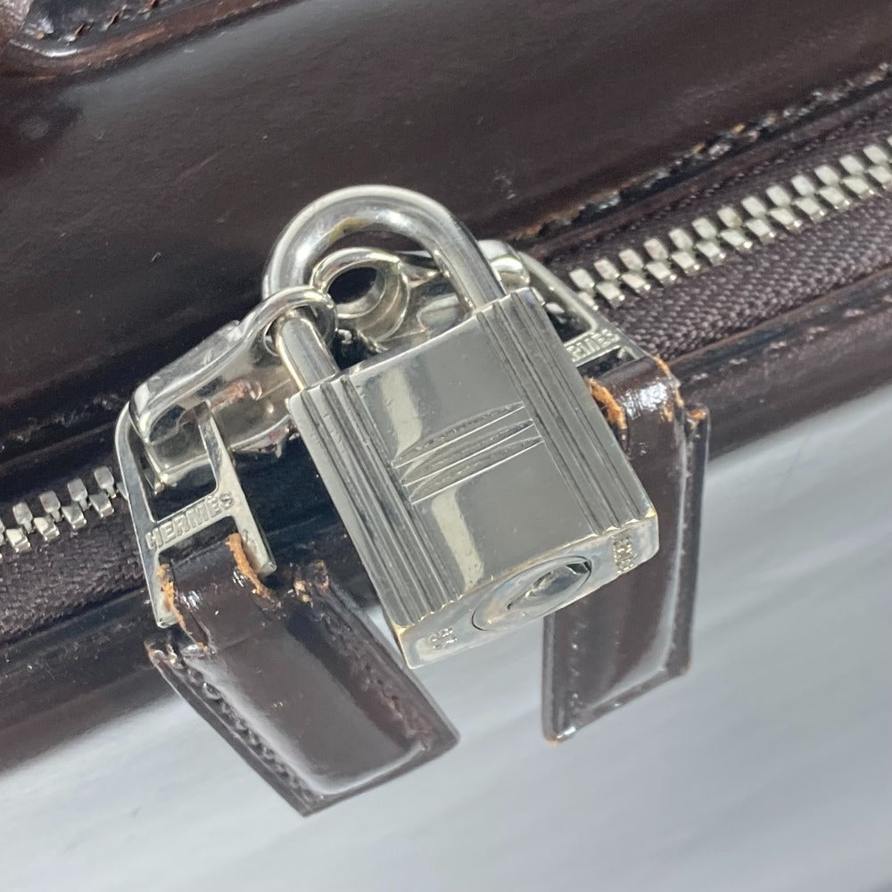 HERMES Handbag Leather, Vash Dark brown Ale Light GM