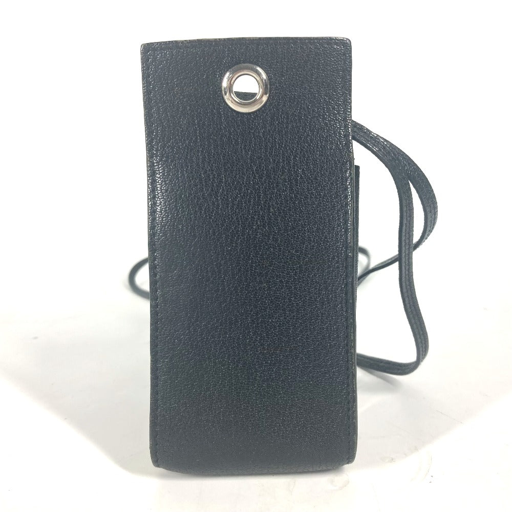 HERMES Pouch leather black Shoulder Bag Crossbody Bag with Strap Vespa