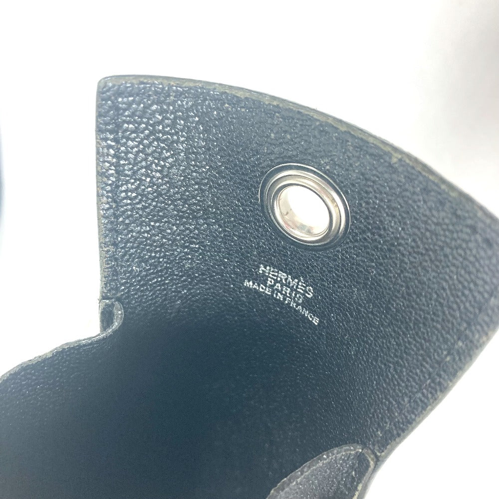 HERMES Pouch leather black Shoulder Bag Crossbody Bag with Strap Vespa