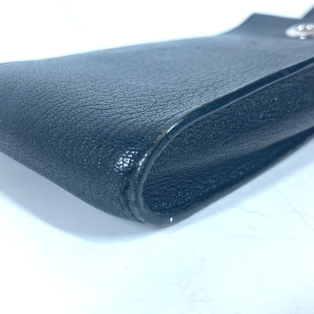 HERMES Pouch leather black Shoulder Bag Crossbody Bag with Strap Vespa
