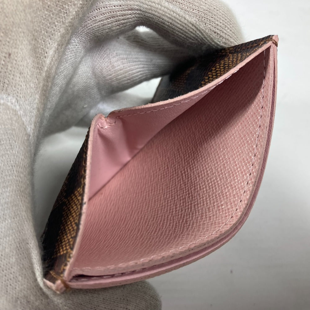 LOUIS VUITTON Card Case N61222 Damier canvas pink Damier Portefeuille Kaisa
