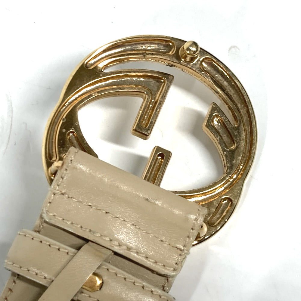 GUCCI belt 037・0394 leather beige GG logo 65