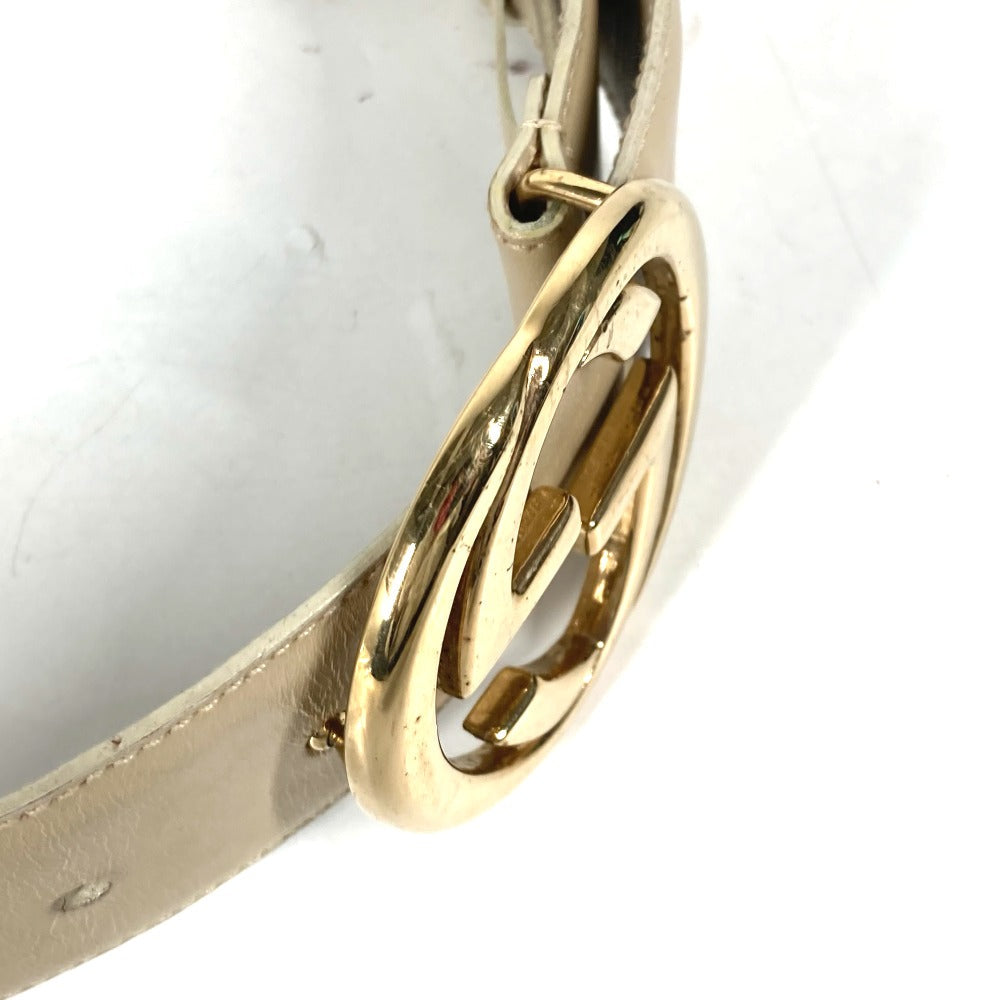 GUCCI belt 037・0394 leather beige GG logo 65