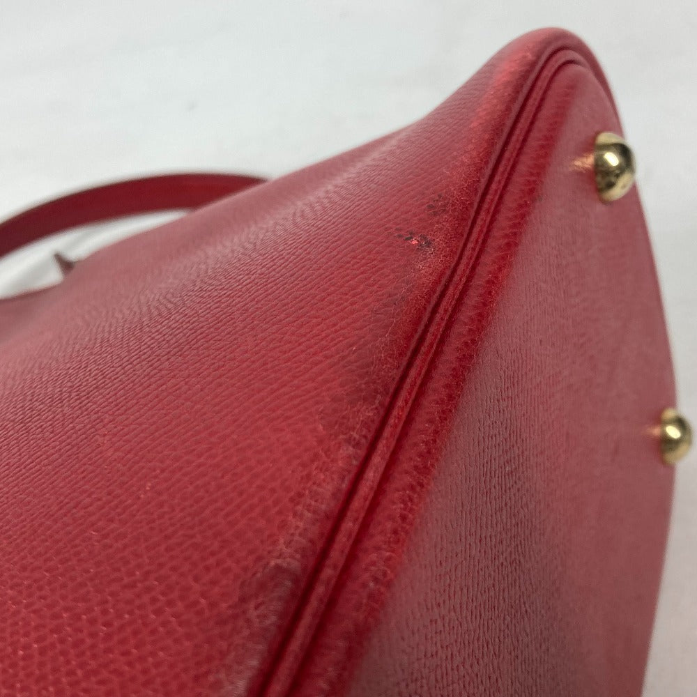 HERMES Handbag Courchevel Red 2WAY bag Shoulder Bag Bored 30 Women Used