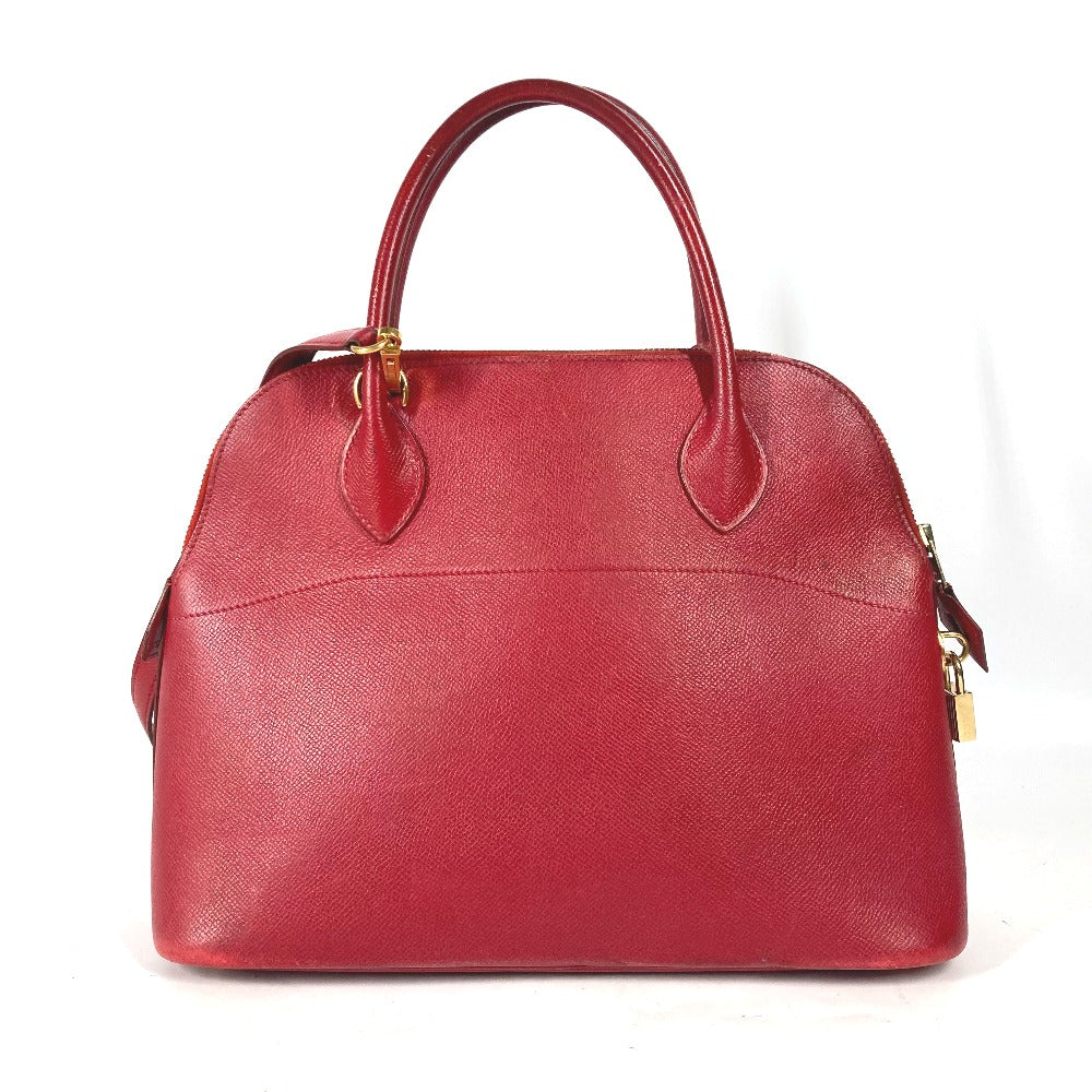 HERMES Handbag Courchevel Red 2WAY bag Shoulder Bag Bored 30 Women Used