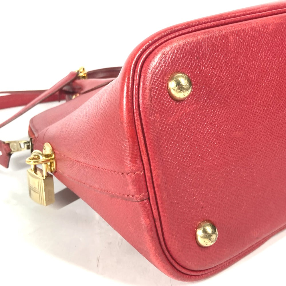HERMES Handbag Courchevel Red 2WAY bag Shoulder Bag Bored 30 Women Used
