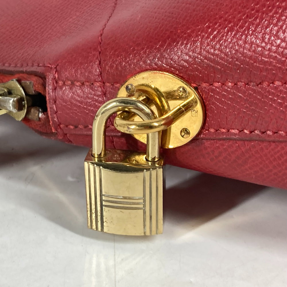 HERMES Handbag Courchevel Red 2WAY bag Shoulder Bag Bored 30 Women Used