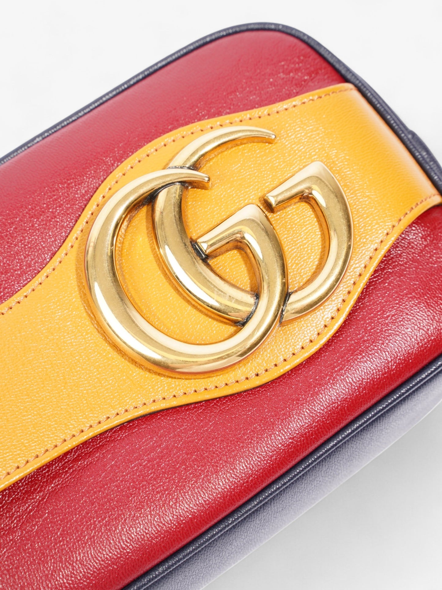 Gucci New Sakai Dahlia Cherry Red / Yellow / Blue Leather