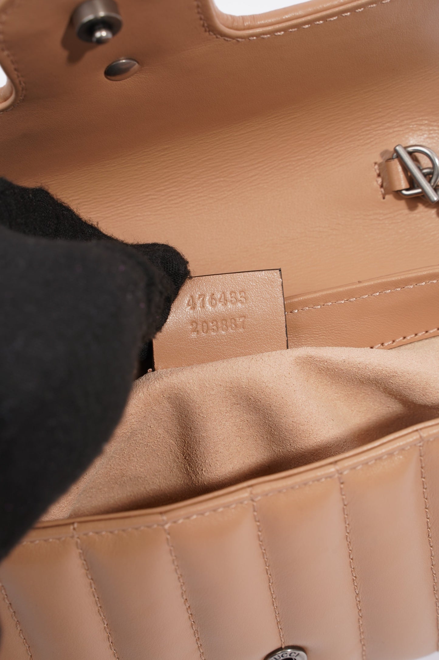 Gucci Marmont Flap Nude Matelasse Leather Super Mini