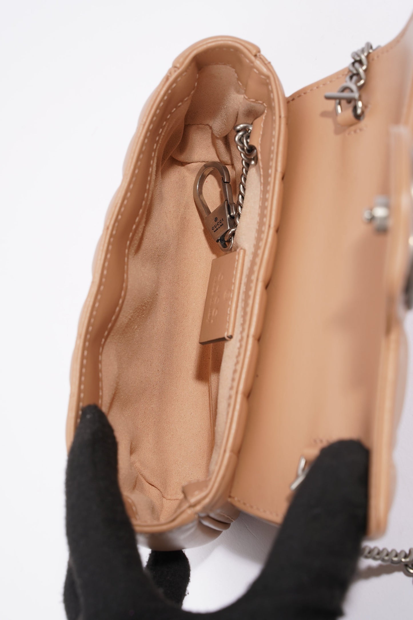Gucci Marmont Flap Nude Matelasse Leather Super Mini