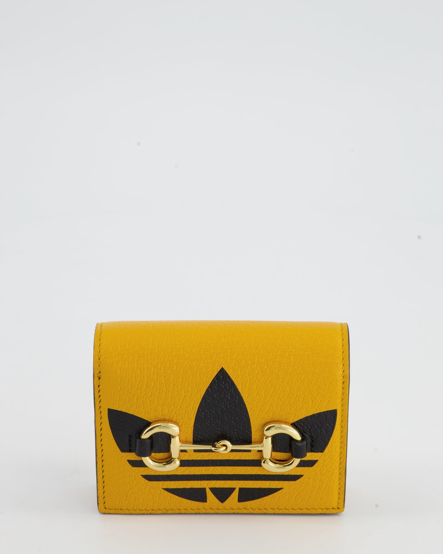 Gucci X Adidas Yellow and Black Ultra Mini Cross-Body Bag with Gold Horsebit Detail