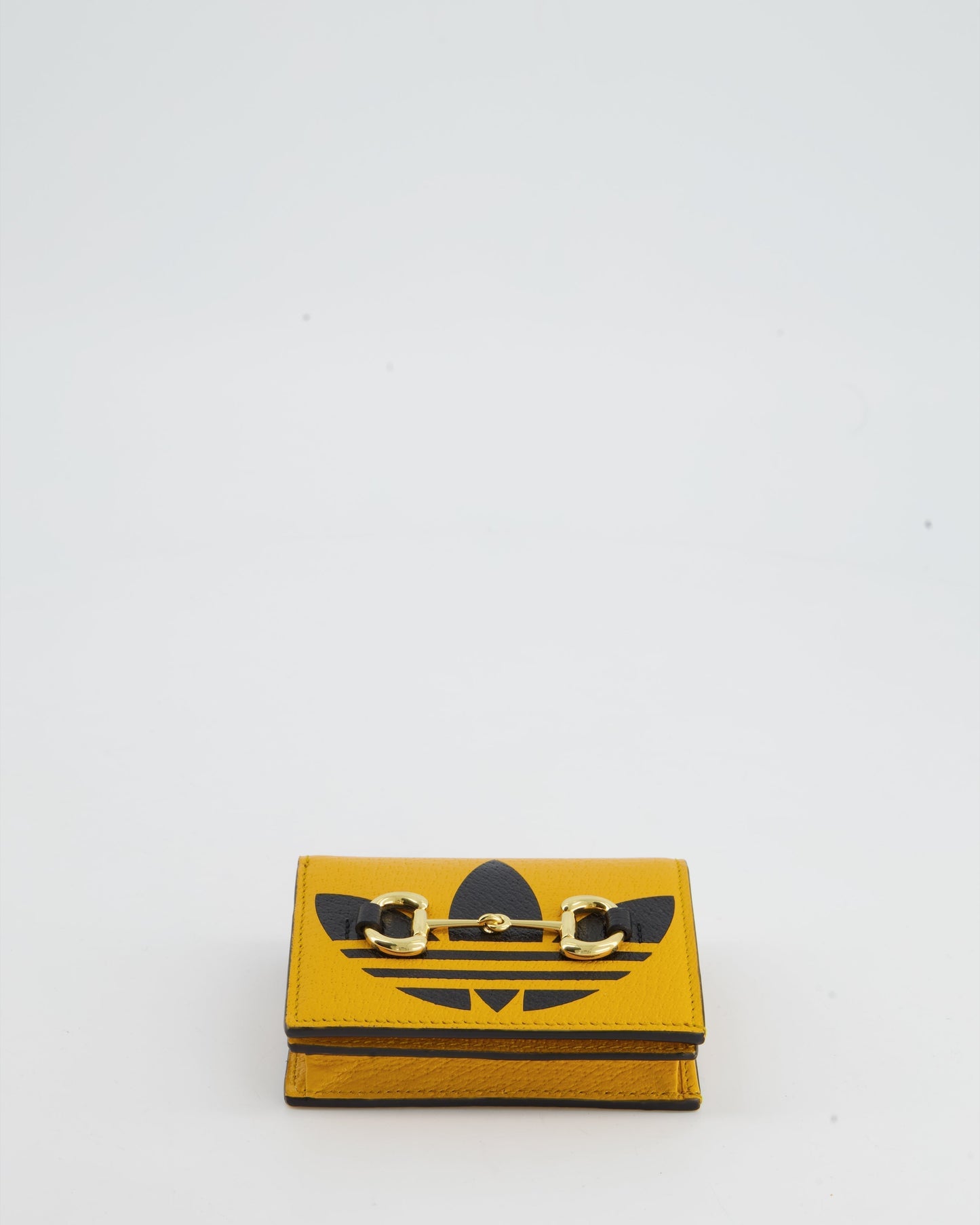 Gucci X Adidas Yellow and Black Ultra Mini Cross-Body Bag with Gold Horsebit Detail