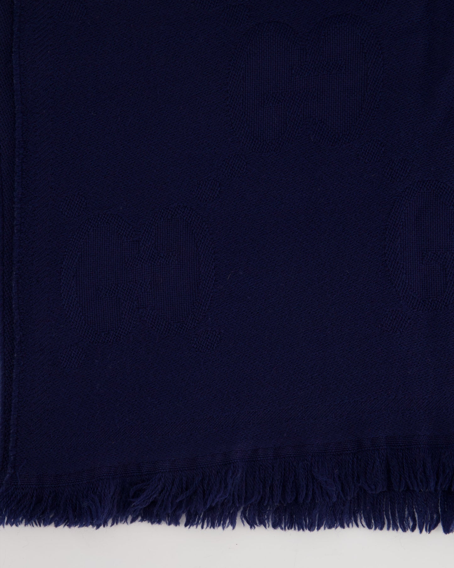 Gucci Navy Wool Monogram GG Printed Scarf