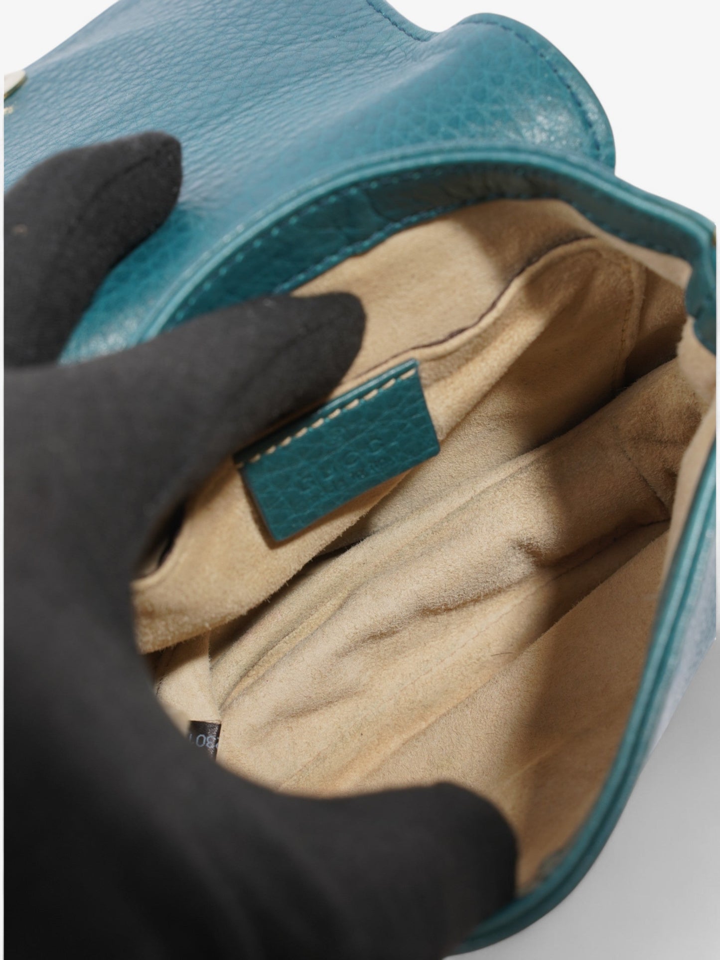 Gucci 1973 Crossbody Teal Leather