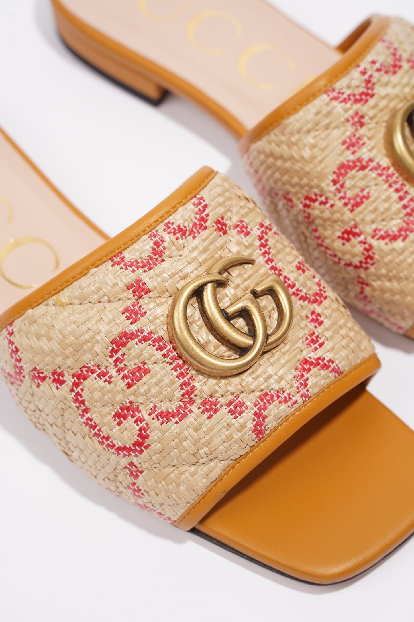 Gucci Jolie GG Beige / Red Raffia EU 38 UK 5