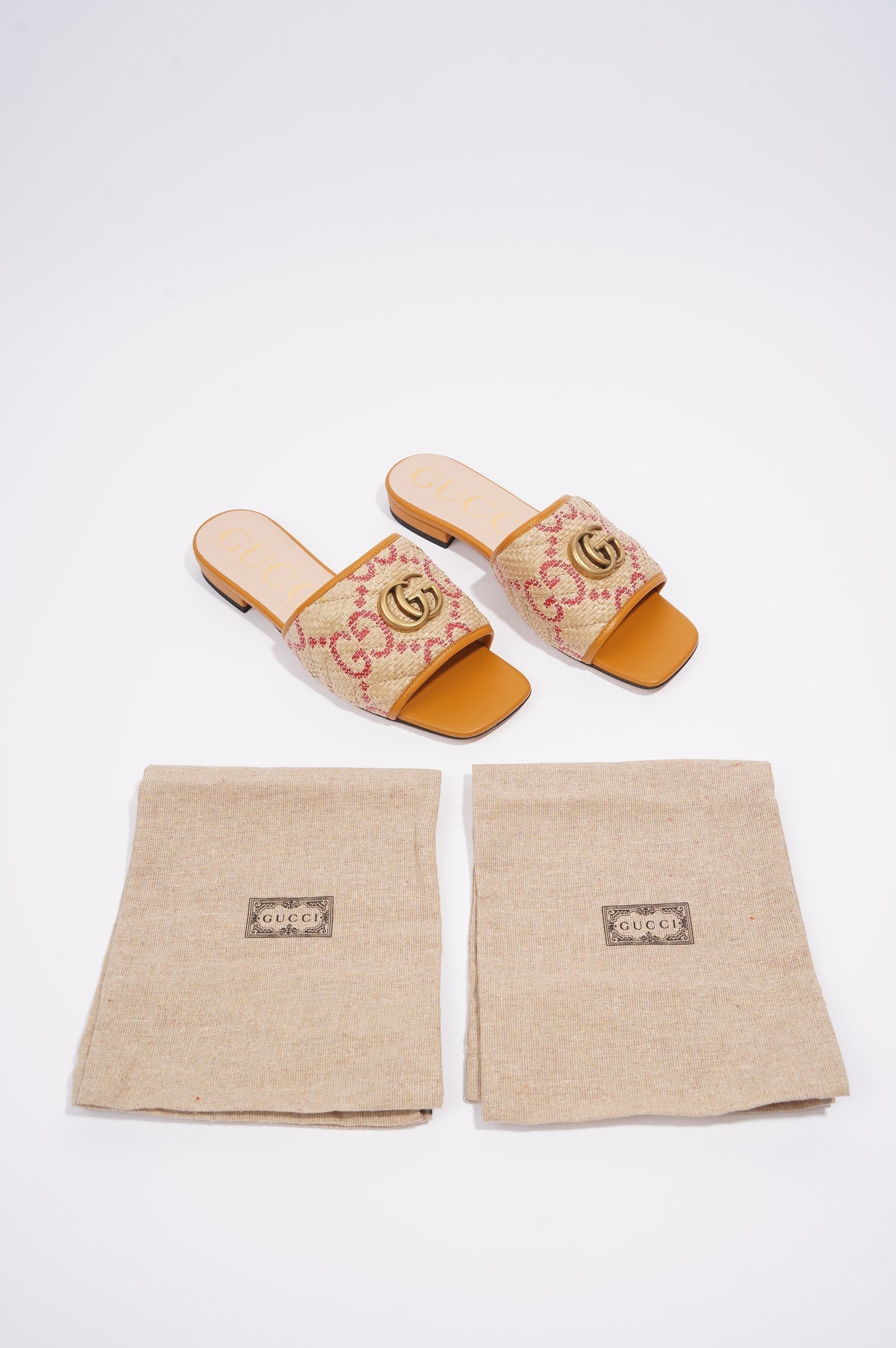Gucci Jolie GG Beige / Red Raffia EU 38 UK 5
