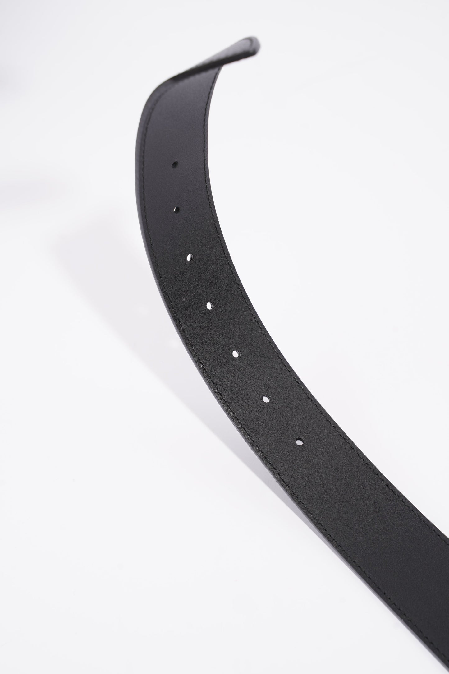 Gucci Double G Silver Buckle Belt Black Grained Leather 90cm 36"