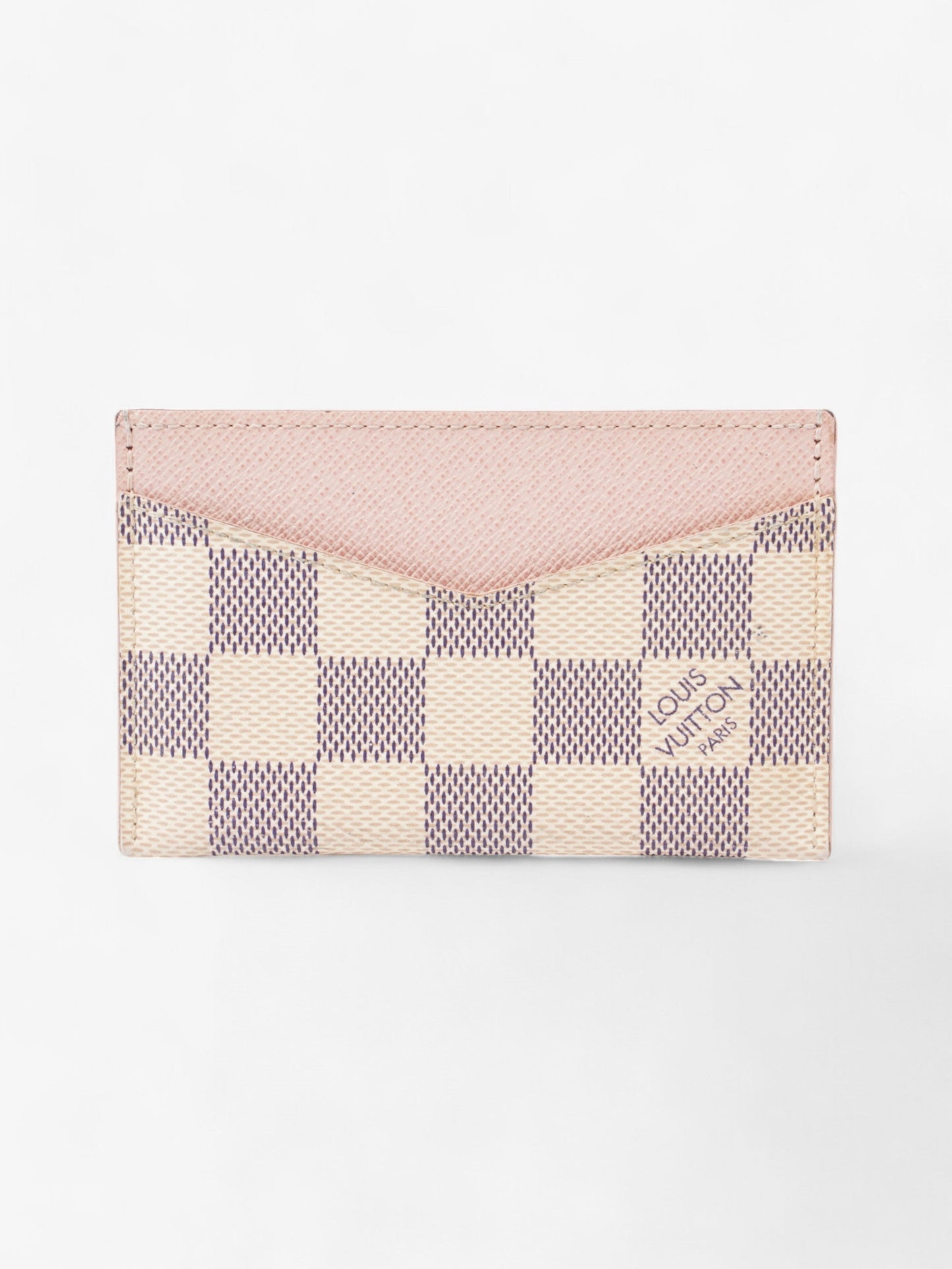 Louis Vuitton Daily Card Holder Damier Azur / Ballerine Pink Coated Canvas