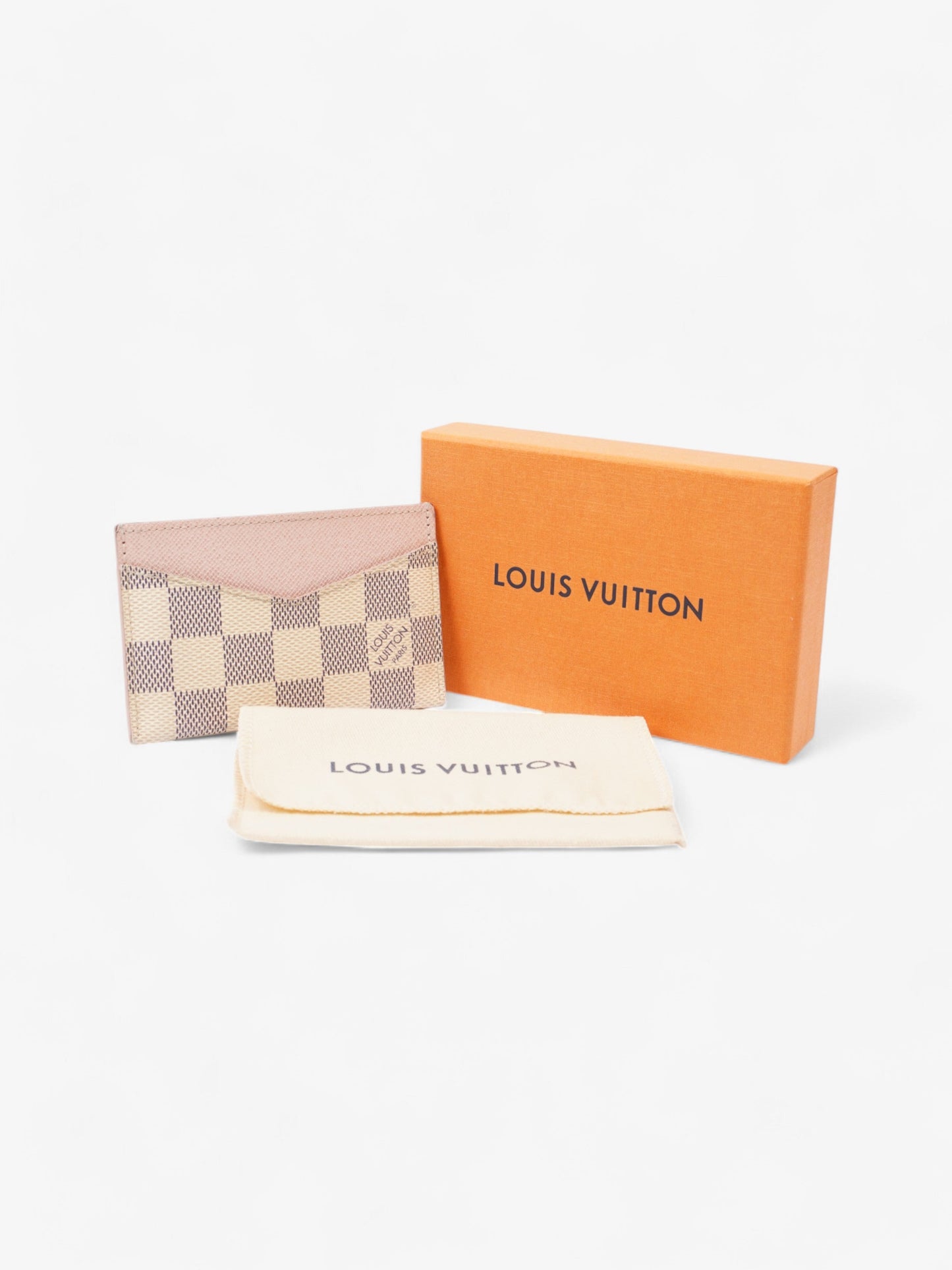 Louis Vuitton Daily Card Holder Damier Azur / Ballerine Pink Coated Canvas