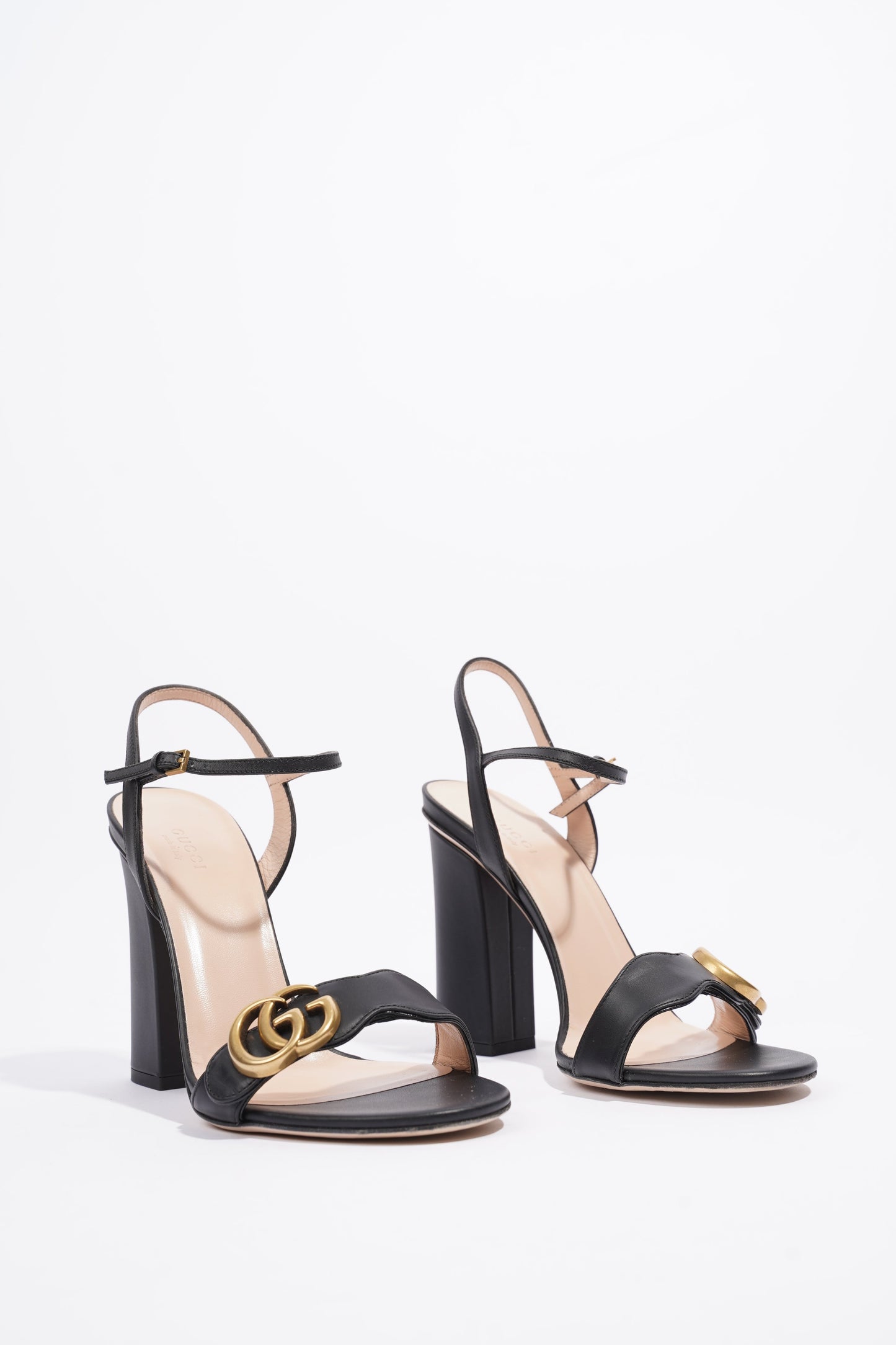 Gucci GG Marmont Sandals Black Leather EU 39 UK 6
