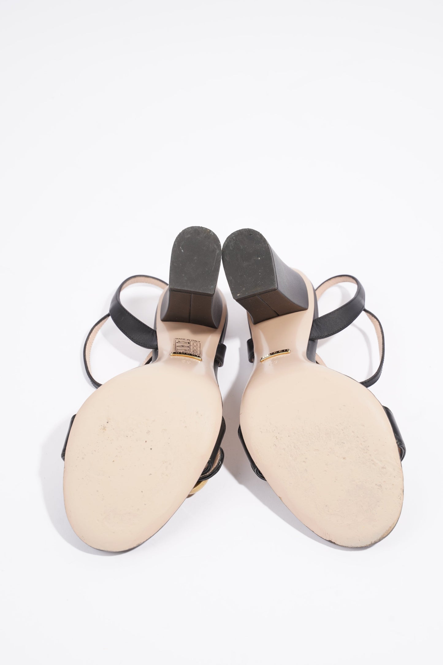 Gucci GG Marmont Sandals Black Leather EU 39 UK 6