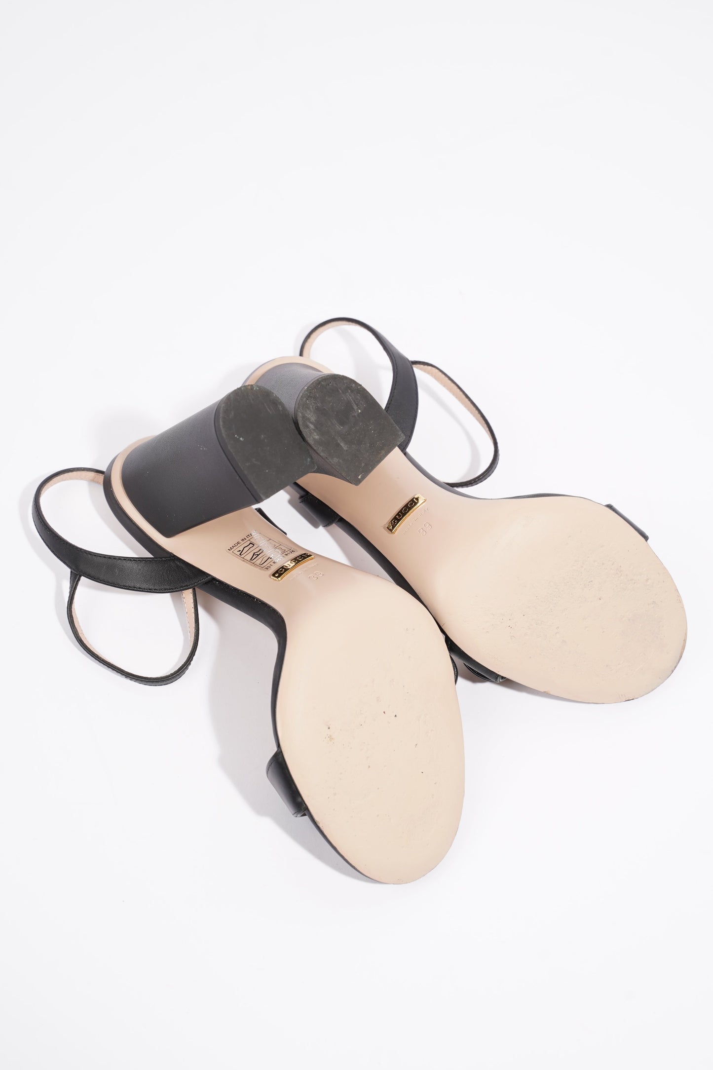 Gucci GG Marmont Sandals Black Leather EU 39 UK 6