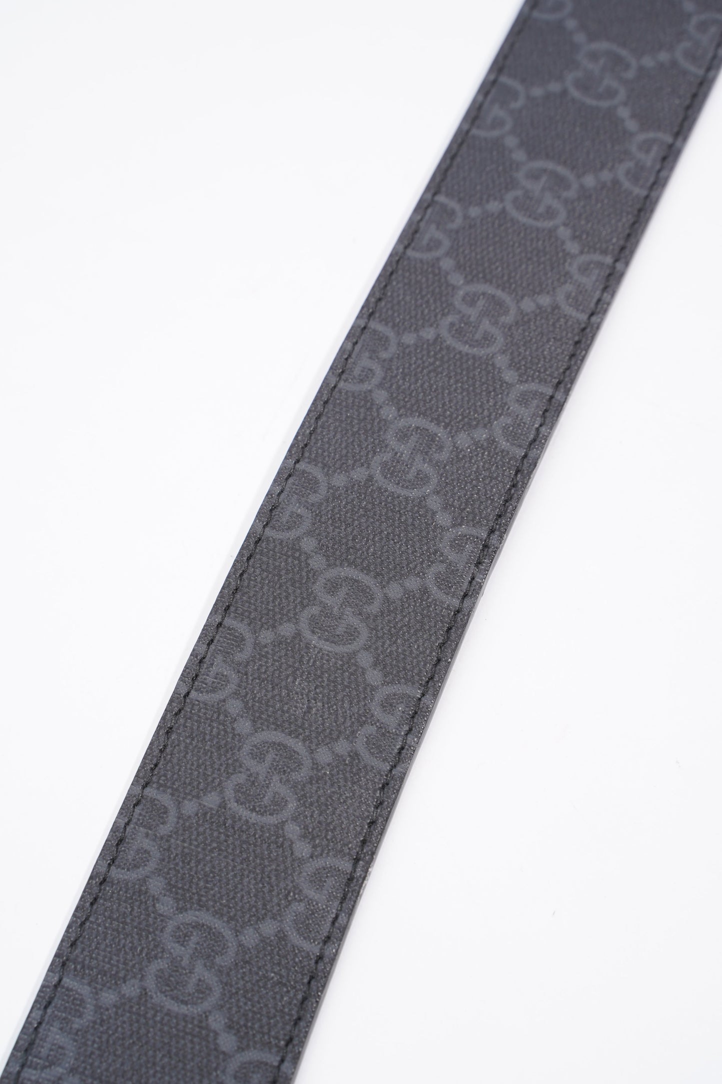 Gucci Interlocking G Belt Black And Grey GG Supreme Leather 110cm 44"